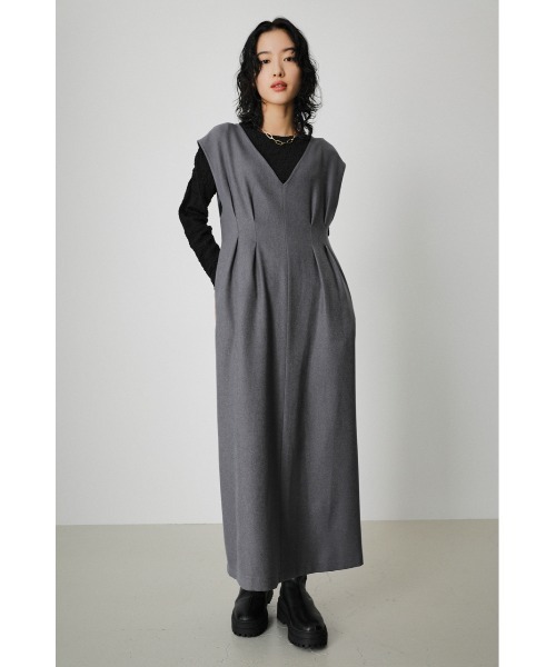 AZUL by moussy（アズールバイマウジー）の「WAIST TUCK ONEPIECE/ウエストタックワンピース（ワンピース・レディース・ブラック/カーキ/グレー・SMALL/MEDIUM）」の15枚目の写真