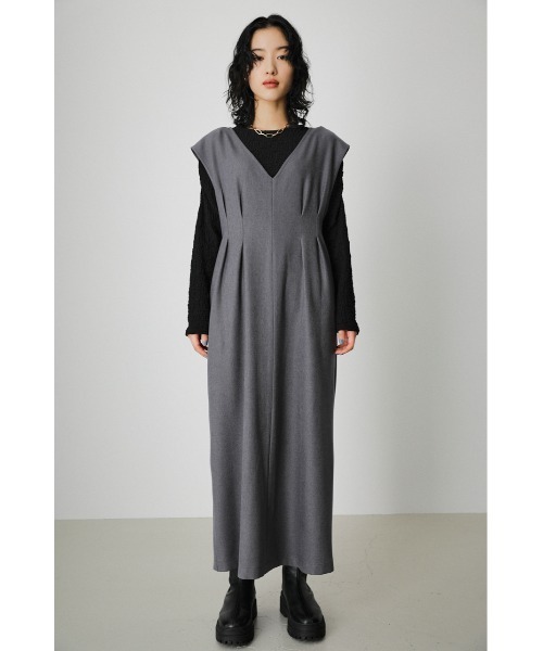 AZUL by moussy（アズールバイマウジー）の「WAIST TUCK ONEPIECE/ウエストタックワンピース（ワンピース・レディース・ブラック/カーキ/グレー・SMALL/MEDIUM）」の16枚目の写真