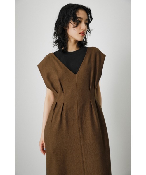AZUL by moussy（アズールバイマウジー）の「WAIST TUCK ONEPIECE/ウエストタックワンピース（ワンピース・レディース・ブラック/カーキ/グレー・SMALL/MEDIUM）」の22枚目の写真
