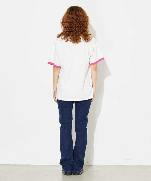 X-girl（エックスガール）の「X-girl × YUGO. S/S RINGER TEE（Tシャツ/カットソー・レディース・ホワイト/ブラック・L/M）」の7枚目の写真