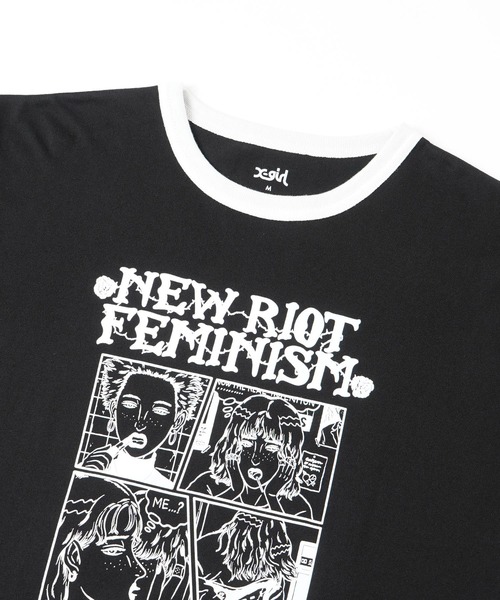 X-girl（エックスガール）の「X-girl × YUGO. S/S RINGER TEE（Tシャツ/カットソー・レディース・ホワイト/ブラック・L/M）」の11枚目の写真