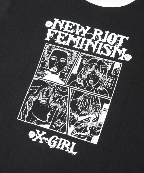 X-girl（エックスガール）の「X-girl × YUGO. S/S RINGER TEE（Tシャツ/カットソー・レディース・ホワイト/ブラック・L/M）」の12枚目の写真