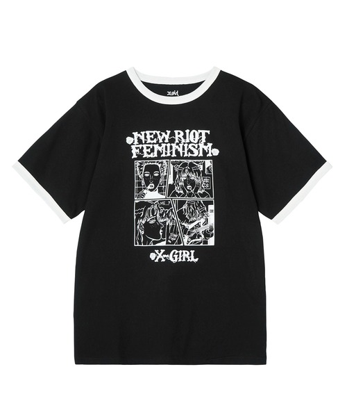 X-girl（エックスガール）の「X-girl × YUGO. S/S RINGER TEE（Tシャツ/カットソー・レディース・ホワイト/ブラック・L/M）」の18枚目の写真