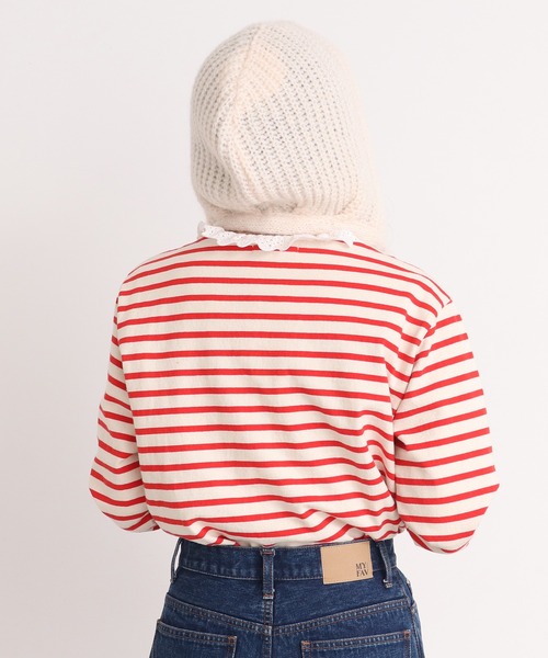 Dot＆Stripes CHILD WOMAN（ドットアンドストライプス　チャイルドウーマン）の「太番モヘヤあぜ つけフード（ハット・レディース・レッド/アイボリー・FREE）」の21枚目の写真