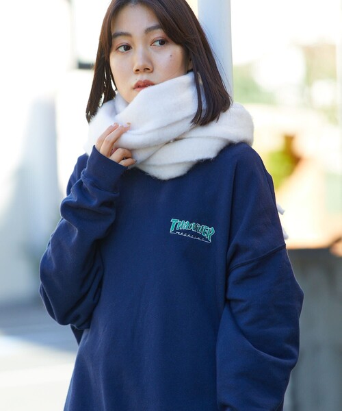 THRASHER（スラッシャー）の「【THRASHER/スラッシャー】別注フレイムロゴクルーネックスウェット/裏起毛/ユニセックス（スウェット・メンズ・ライトグレー/ブラック/ネイビー・SMALL/MEDIUM/LARGE）」の20枚目の写真