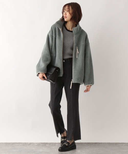 GLOBAL WORK（グローバルワーク）の「メルティクルーネックリブプルオーバー/269090（ニット/セーター・レディース・ライトグレー/ブラック/グレー/ブルー/グリーン/ブラック系その他/ベージュ系その他/アイボリー系・MEDIUM/LARGE）」の9枚目の写真