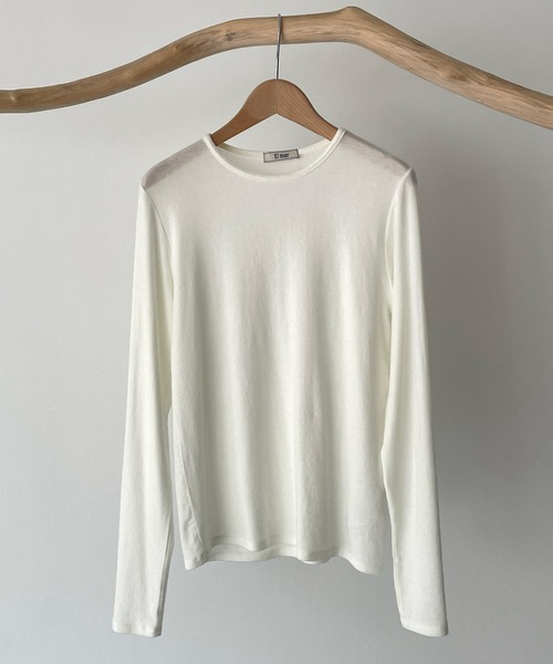 CANAL JEAN(キャナルジーン)の「El mar(エルマール) テンセルストレッチロングTシャツ(Tシャツ/カットソー・レディース・ブラック/ブラウン/オレンジ/ブルー/アイボリー・ONE SIZE)」の14枚目の写真