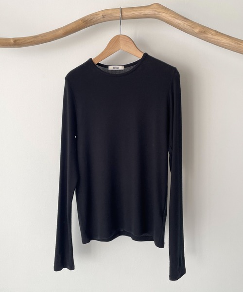 CANAL JEAN(キャナルジーン)の「El mar(エルマール) テンセルストレッチロングTシャツ(Tシャツ/カットソー・レディース・ブラック/ブラウン/オレンジ/ブルー/アイボリー・ONE SIZE)」の18枚目の写真