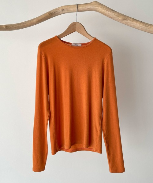 CANAL JEAN(キャナルジーン)の「El mar(エルマール) テンセルストレッチロングTシャツ(Tシャツ/カットソー・レディース・ブラック/ブラウン/オレンジ/ブルー/アイボリー・ONE SIZE)」の15枚目の写真