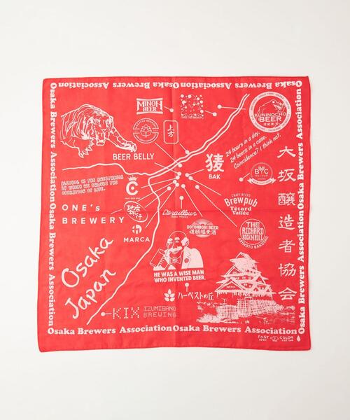 green label relaxing（グリーンレーベルリラクシング）の「＜大阪ブルワーズアソシエーション（OBA）×green label relaxing＞大阪柄バンダナ（バンダナ/スカーフ・メンズ・ブラック/レッド・FREE）」の5枚目の写真