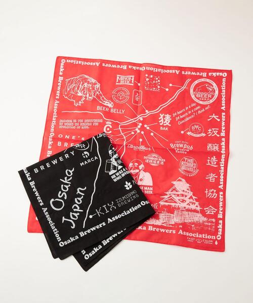 green label relaxing（グリーンレーベルリラクシング）の「＜大阪ブルワーズアソシエーション（OBA）×green label relaxing＞大阪柄バンダナ（バンダナ/スカーフ・メンズ・ブラック/レッド・FREE）」の6枚目の写真