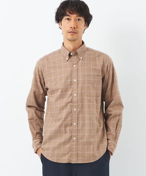green label relaxing(グリーンレーベルリラクシング)の「ナチュラルフィット ビエラ ボタンダウン ウィンドウペーン シャツ OVLG(シャツ/ブラウス・メンズ・ホワイト/ベージュ/ネイビー/モカ・S/M/L/XL/XXL)」の1枚目の写真