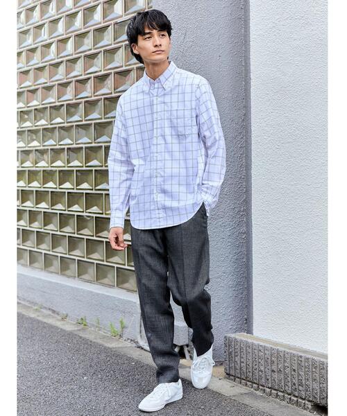green label relaxing(グリーンレーベルリラクシング)の「ナチュラルフィット ビエラ ボタンダウン ウィンドウペーン シャツ OVLG(シャツ/ブラウス・メンズ・ホワイト/ベージュ/ネイビー/モカ・S/M/L/XL/XXL)」の5枚目の写真