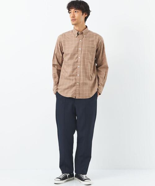green label relaxing(グリーンレーベルリラクシング)の「ナチュラルフィット ビエラ ボタンダウン ウィンドウペーン シャツ OVLG(シャツ/ブラウス・メンズ・ホワイト/ベージュ/ネイビー/モカ・S/M/L/XL/XXL)」の9枚目の写真
