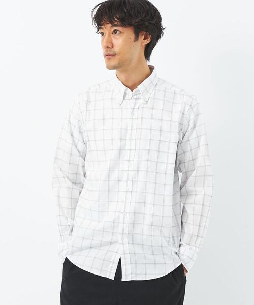 green label relaxing(グリーンレーベルリラクシング)の「ナチュラルフィット ビエラ ボタンダウン ウィンドウペーン シャツ OVLG(シャツ/ブラウス・メンズ・ホワイト/ベージュ/ネイビー/モカ・S/M/L/XL/XXL)」の10枚目の写真