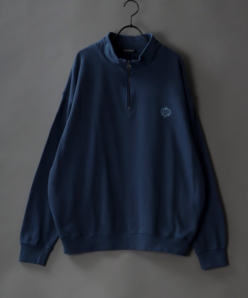SITRY（シトリー）の「Big silhouette pigment half zip sweat shirt / ビッグシルエット ピグメント ハーフジップ スウェットシャツ（スウェット・メンズ・マスタード/チャコールグレー/アッシュグレー/ネイビー・M/L）」の4枚目の写真