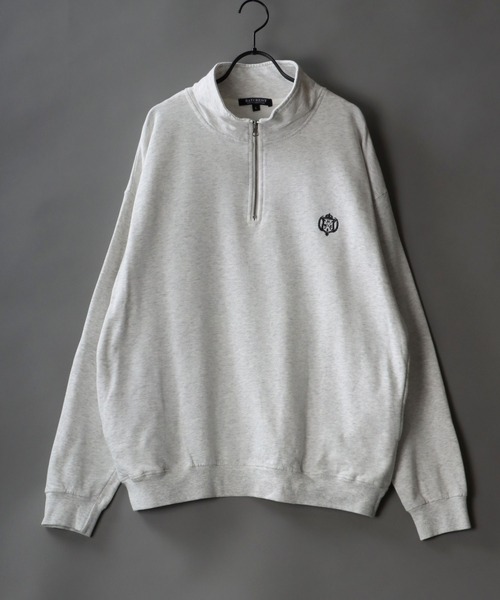 SITRY（シトリー）の「Big silhouette pigment half zip sweat shirt / ビッグシルエット ピグメント ハーフジップ スウェットシャツ（スウェット・メンズ・マスタード/チャコールグレー/アッシュグレー/ネイビー・M/L）」の3枚目の写真