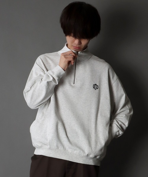 SITRY（シトリー）の「Big silhouette pigment half zip sweat shirt / ビッグシルエット ピグメント ハーフジップ スウェットシャツ（スウェット・メンズ・マスタード/チャコールグレー/アッシュグレー/ネイビー・M/L）」の22枚目の写真