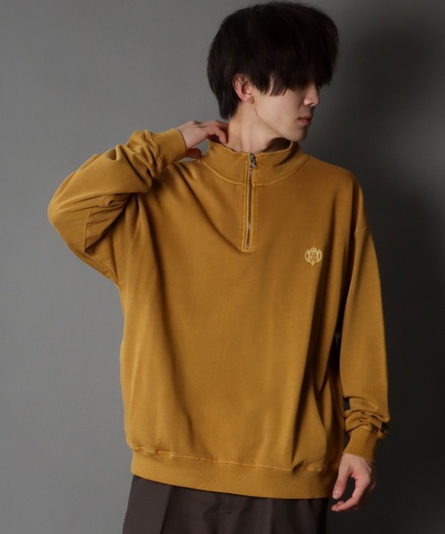 SITRY（シトリー）の「Big silhouette pigment half zip sweat shirt / ビッグシルエット ピグメント ハーフジップ スウェットシャツ（スウェット・メンズ・マスタード/チャコールグレー/アッシュグレー/ネイビー・M/L）」の12枚目の写真