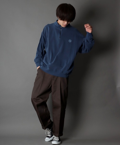 SITRY（シトリー）の「Big silhouette pigment half zip sweat shirt / ビッグシルエット ピグメント ハーフジップ スウェットシャツ（スウェット・メンズ・マスタード/チャコールグレー/アッシュグレー/ネイビー・M/L）」の17枚目の写真