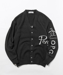 Munsingwear/マンシングウェア BIGFITMessagecarddesign ニット Ｖネックカーディガン オーバーサイズ