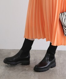 INDIVI | 【合皮】サイドゴアミドルブーツ(ブーツ)