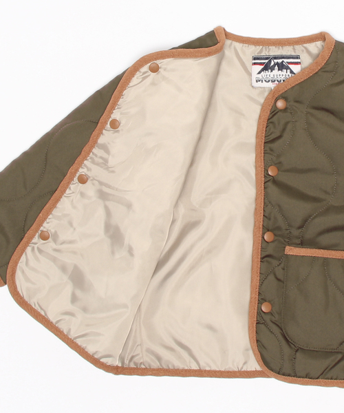 Life Support Products（ライフサポートプロダクツ）の「ヒョウタンキルトジャケット（80～150cm）（ノーカラージャケット・キッズ・ベージュ/モカ/ネイビー/オレンジ/カーキ/ブラック・80/90/95/100/110/120/130/140/150）」の17枚目の写真