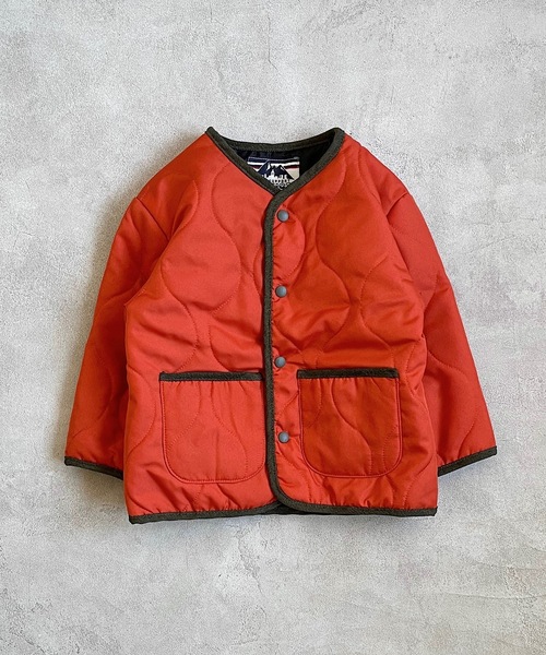 Life Support Products（ライフサポートプロダクツ）の「ヒョウタンキルトジャケット（80～150cm）（ノーカラージャケット・キッズ・ベージュ/モカ/ネイビー/オレンジ/カーキ/ブラック・80/90/95/100/110/120/130/140/150）」の6枚目の写真