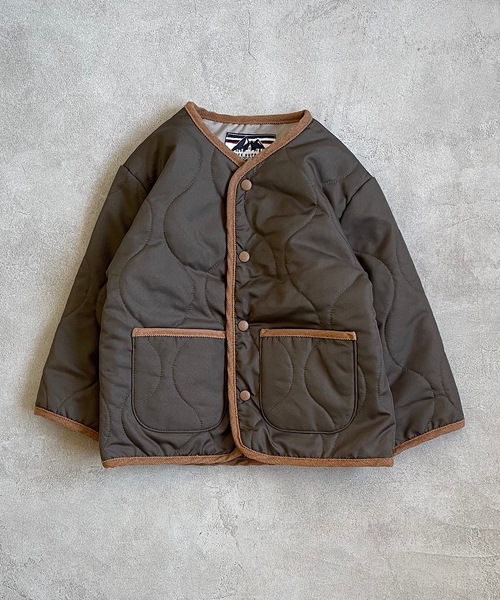 Life Support Products（ライフサポートプロダクツ）の「ヒョウタンキルトジャケット（80～150cm）（ノーカラージャケット・キッズ・ベージュ/モカ/ネイビー/オレンジ/カーキ/ブラック・80/90/95/100/110/120/130/140/150）」の3枚目の写真