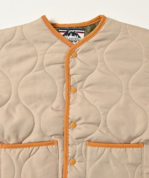 Life Support Products（ライフサポートプロダクツ）の「ヒョウタンキルトジャケット（80～150cm）（ノーカラージャケット・キッズ・ベージュ/モカ/ネイビー/オレンジ/カーキ/ブラック・80/90/95/100/110/120/130/140/150）」の10枚目の写真