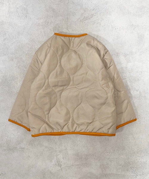 Life Support Products（ライフサポートプロダクツ）の「ヒョウタンキルトジャケット（80～150cm）（ノーカラージャケット・キッズ・ベージュ/モカ/ネイビー/オレンジ/カーキ/ブラック・80/90/95/100/110/120/130/140/150）」の7枚目の写真