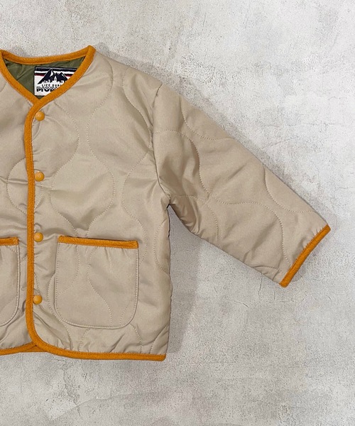 Life Support Products（ライフサポートプロダクツ）の「ヒョウタンキルトジャケット（80～150cm）（ノーカラージャケット・キッズ・ベージュ/モカ/ネイビー/オレンジ/カーキ/ブラック・80/90/95/100/110/120/130/140/150）」の8枚目の写真
