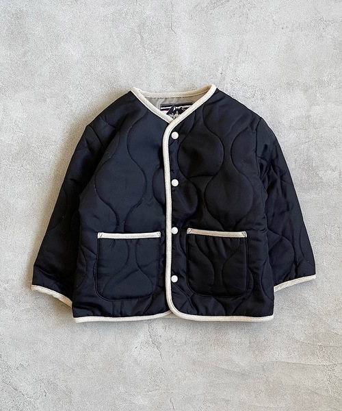 Life Support Products（ライフサポートプロダクツ）の「ヒョウタンキルトジャケット（80～150cm）（ノーカラージャケット・キッズ・ベージュ/モカ/ネイビー/オレンジ/カーキ/ブラック・80/90/95/100/110/120/130/140/150）」の20枚目の写真