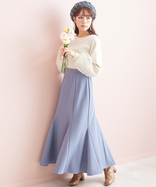marun(マルン)の「<大きいサイズ> 刺しゅう袖リブカットソー marun(Tシャツ/カットソー・レディース・ホワイト系・5L/4L/LL/L/3L)」の17枚目の写真