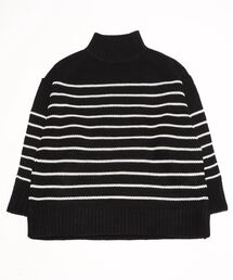 Per sist ence/パーシエンス バルキー3.5Gボーダーハイネックチュニック