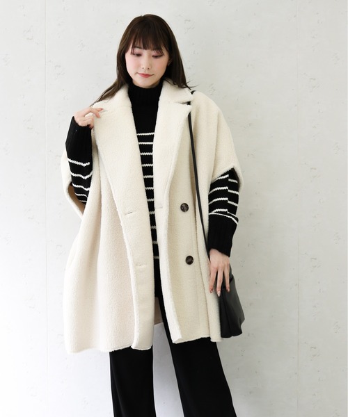 Per sist ence(パーシエンス)の「Per sist ence/パーシエンス バルキー3.5Gボーダーハイネックチュニック(ニット/セーター・レディース・ネイビー/ブラック/ホワイト×ブラック・FREE)」の8枚目の写真