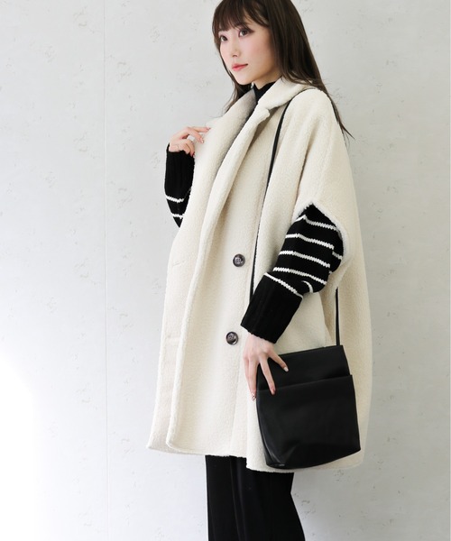 Per sist ence(パーシエンス)の「Per sist ence/パーシエンス バルキー3.5Gボーダーハイネックチュニック(ニット/セーター・レディース・ネイビー/ブラック/ホワイト×ブラック・FREE)」の9枚目の写真