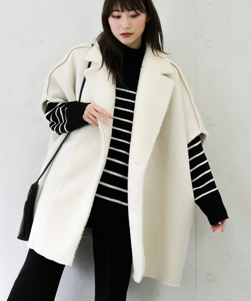 Per sist ence(パーシエンス)の「Per sist ence/パーシエンス バルキー3.5Gボーダーハイネックチュニック(ニット/セーター・レディース・ネイビー/ブラック/ホワイト×ブラック・FREE)」の12枚目の写真