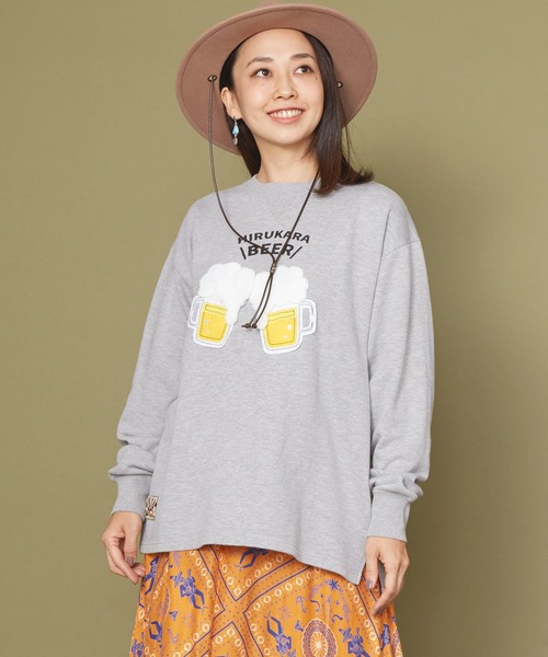 チャイハネ(チャイハネ)の「【チャイハネ】Amina×grn パチモMEN'SトップスMサイズ(スウェット・メンズ・グレー/グリーン/キャメル・FREE)」の2枚目の写真