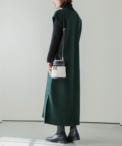 AMELY(エミリー)の「キーネック大人ワンピース(ワンピース・レディース・グリーン/ネイビー/ブラック/ベージュ系その他/ブラウン・フリー)」の13枚目の写真
