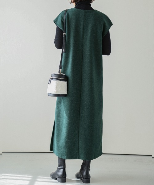 AMELY(エミリー)の「キーネック大人ワンピース(ワンピース・レディース・グリーン/ネイビー/ブラック/ベージュ系その他/ブラウン・フリー)」の14枚目の写真