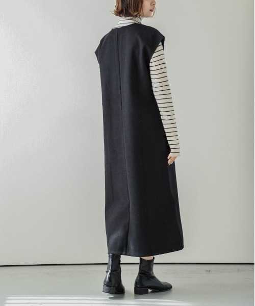 AMELY(エミリー)の「キーネック大人ワンピース(ワンピース・レディース・グリーン/ネイビー/ブラック/ベージュ系その他/ブラウン・フリー)」の8枚目の写真