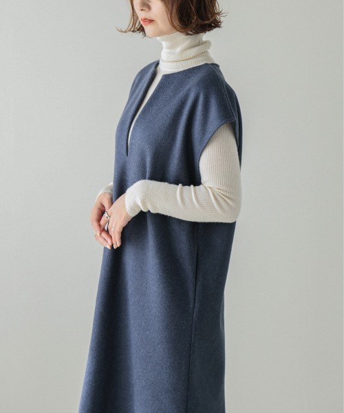 AMELY(エミリー)の「キーネック大人ワンピース(ワンピース・レディース・グリーン/ネイビー/ブラック/ベージュ系その他/ブラウン・フリー)」の17枚目の写真