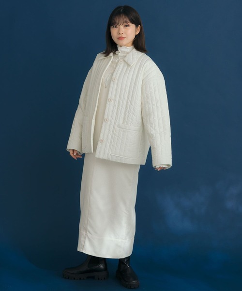 HEYUMM(ヘユム)の「キルティングショートジャケット(その他アウター・レディース・ブラック/アイボリー・ONE)」の17枚目の写真