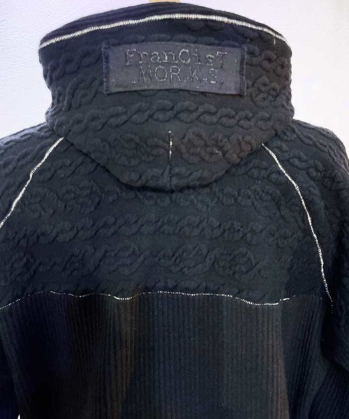 FranCisT_MOR.K.S.(フランシストモークス)の「FranCisT_MOR.K.S./フランシスト モークス/CABLE x BOUCLE RIB HOODIE(パーカー・メンズ・ホワイト/ブラック・2/4/3)」の9枚目の写真