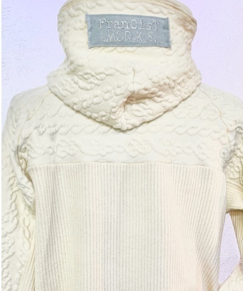 FranCisT_MOR.K.S.(フランシストモークス)の「FranCisT_MOR.K.S./フランシスト モークス/CABLE x BOUCLE RIB HOODIE(パーカー・メンズ・ホワイト/ブラック・2/4/3)」の17枚目の写真