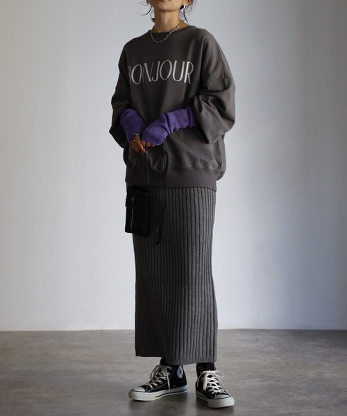 Bonjour Sagan（ボンジュールサガン）の「BONJOURロゴスウェット（スウェット・レディース・チャコールグレー/ブラウン/オートミール/ベージュ/グリーン系その他・FREE）」の21枚目の写真