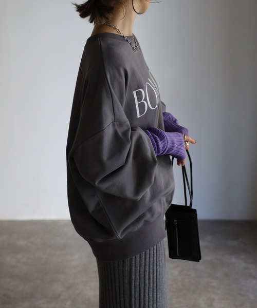 Bonjour Sagan（ボンジュールサガン）の「BONJOURロゴスウェット（スウェット・レディース・チャコールグレー/ブラウン/オートミール/ベージュ/グリーン系その他・FREE）」の22枚目の写真