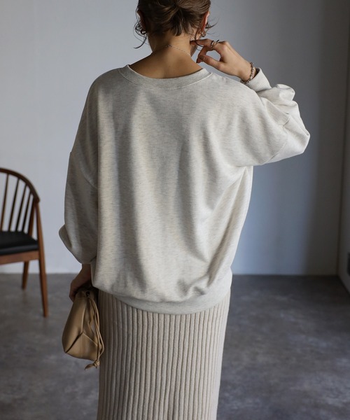 Bonjour Sagan（ボンジュールサガン）の「BONJOURロゴスウェット（スウェット・レディース・チャコールグレー/ブラウン/オートミール/ベージュ/グリーン系その他・FREE）」の9枚目の写真