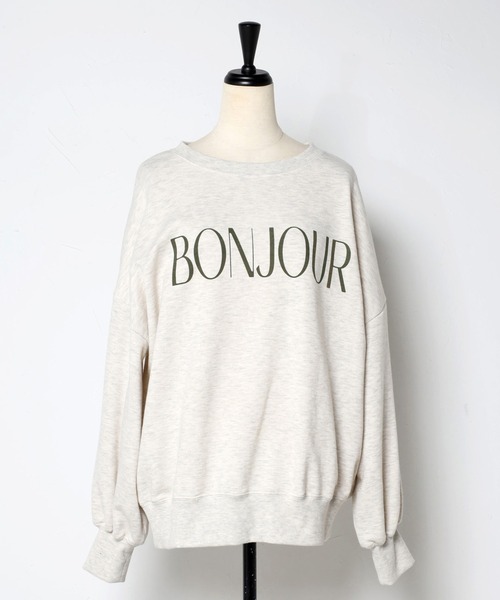 Bonjour Sagan（ボンジュールサガン）の「BONJOURロゴスウェット（スウェット・レディース・チャコールグレー/ブラウン/オートミール/ベージュ/グリーン系その他・FREE）」の15枚目の写真